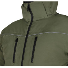 Fodrad jacka med huva OUTDOOR, grön, storlek XL