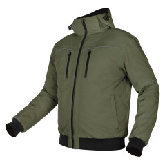 Fodrad jacka med huva OUTDOOR, grön, storlek XL