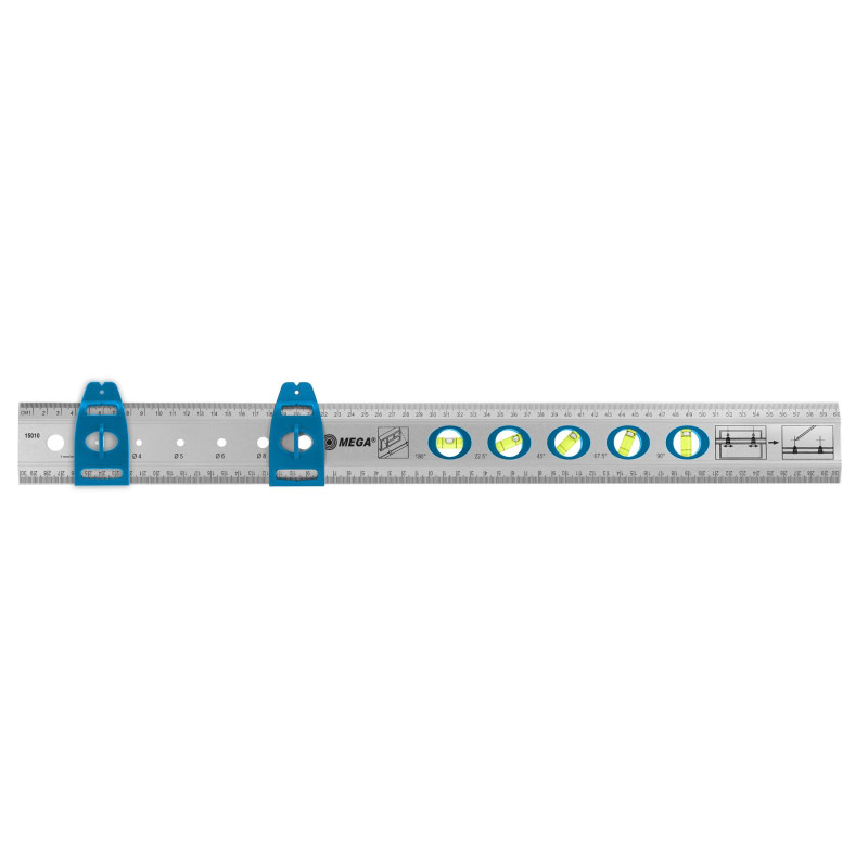 Universell linjal 60 cm aluminium mega