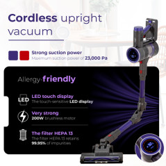 AD 7061 Allergivänlig trådlös vertikal dammsugare.