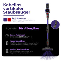 AD 7061 Allergivänlig trådlös vertikal dammsugare.