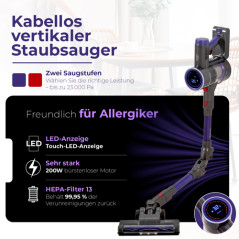 AD 7061 Allergivänlig trådlös vertikal dammsugare.