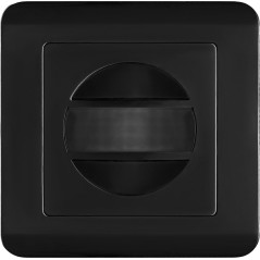 Rörelsesensor, 2-ledare, 160 grader, IP20, 300W, för dosa, svart