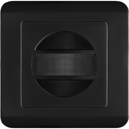 Rörelsesensor, 2-ledare, 160 grader, IP20, 300W, för dosa, svart