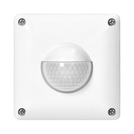 Rörelsesensor, 2 och 3-ledare, 190 grader, IP65, 500W, max räckvidd 20m, för dosa, vit. | HandlaSmidigt.se