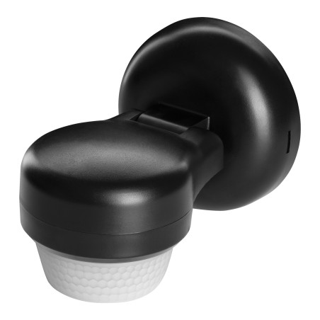 Rörelsesensor 360 grader IP65, 1200W, räckvidd max 24m, svart