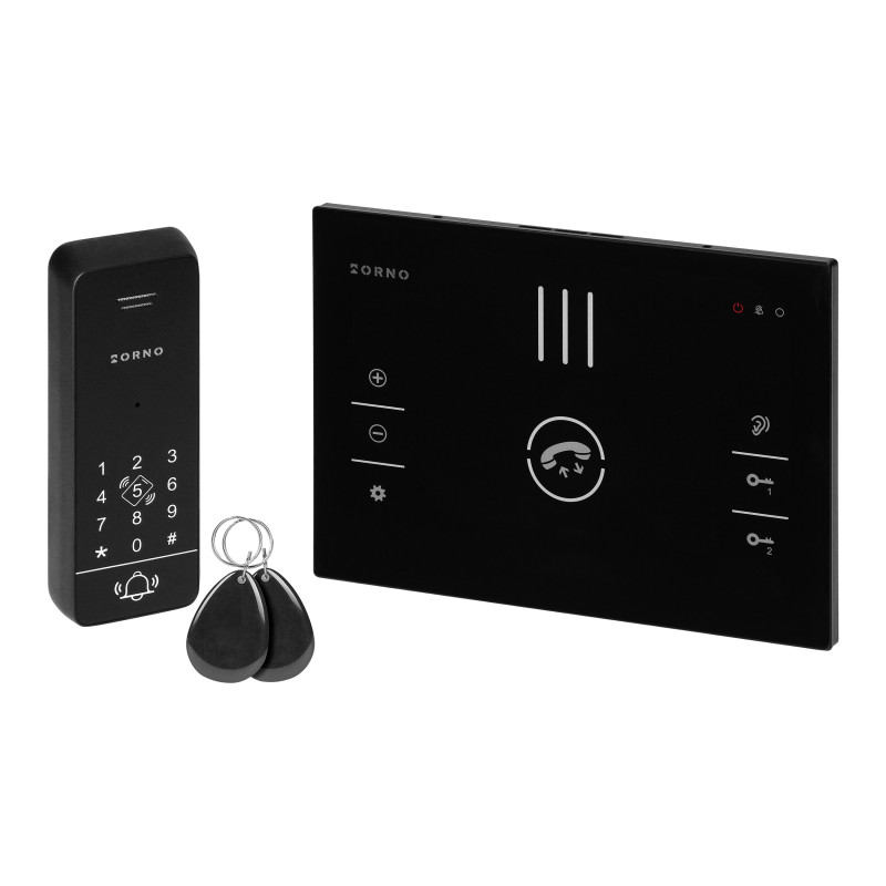 SANDI, enkelhushålls porttelefon, handsfree, 2-trådig, kodlås, RFID, svart