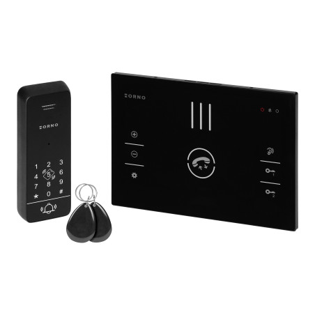 SANDI, enkelhushålls porttelefon, handsfree, 2-trådig, kodlås, RFID, svart | HandlaSmidigt.se