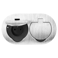 Tätningselement dubbel eluttag, ovalt, IP55, silver