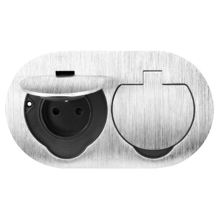 Tätningselement dubbel eluttag, ovalt, IP55, silver
