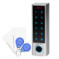 Touchscreen keypad lock with card and proximity fob reader, fingerprint reader, and Wi-Fi, SUPER-SLIM IP6. 

Tryckskärmslås med 