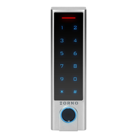 Touchscreen keypad lock with card and proximity fob reader, fingerprint reader, and Wi-Fi, SUPER-SLIM IP6. 

Tryckskärmslås med 