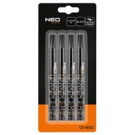Marker budowlany gruby, czarny, permanentny, wodoodporny, lakierowy, aluminiowy, 4 szt