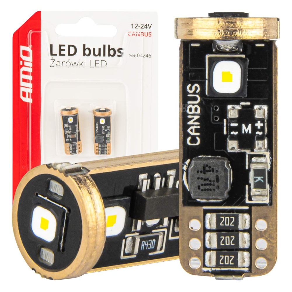 LED-lampor canbus t10 w5w 3smd 3838 vit 12v 24v amio-04246 LED-lampor canbus t10 w5w 3smd 3838 vit 12v 24v amio-04246