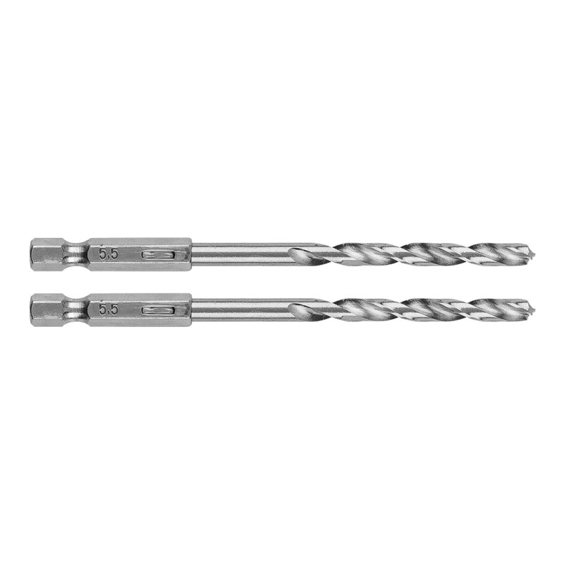 Borr för metall Hex 5,5 mm, 2 st.