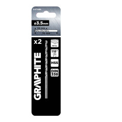 Borrmaskiner för metall HSS, DIN 338, 3,5 mm, 2 st.