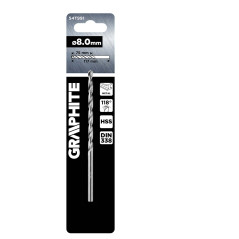 Bor för metall HSS, DIN 338, 8 mm