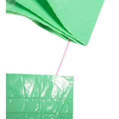 Soppsäckar 60 L, gröna med band, 35 mikron, 10 st.