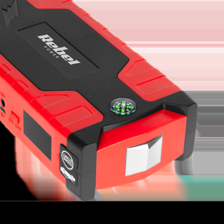 Startkablar - en powerbank med startkablar och en kompressor