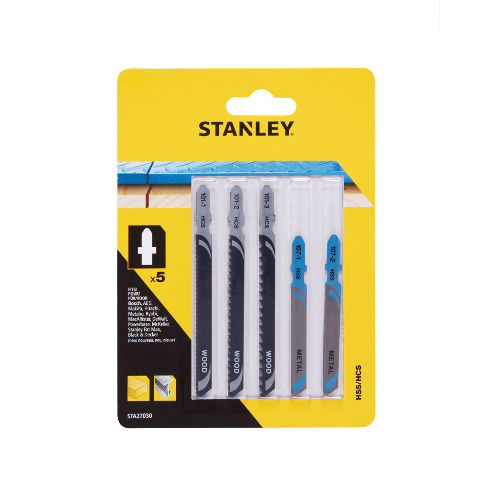 Sågblad för sticksågar typ t - set med 5 blandade stycken. Sågblad för sticksågar typ t - set med 5 blandade stycken.