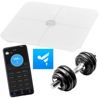 AD 8187 Vit Våg för badrummet med analysfunktion - smart app Fitgo