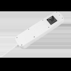 Förlängningssladd Rebel med 6 strömbrytare 5 uttag - 3m