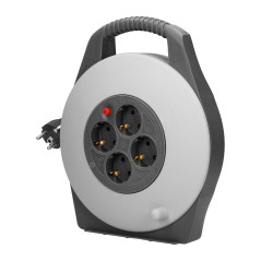 Förlängningssladd med 4 uttag 2P+Z (schuko), kabel PVC H05VV-F 3x1mm², längd 10m.