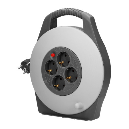 Förlängningssladd med 4 uttag 2P+Z (schuko), kabel PVC H05VV-F 3x1mm², längd 10m.