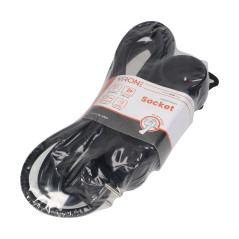 Förlängningssladd 3-vägs 2P+Z, 3m H05VV-F 3x1,5mm2, Imax-16A, platt stickpropp, svart