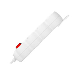 Förlängningssladd 3-vägs 2P+Z, med strömbrytare, 3m H05VV-F 3x1,5mm2, Imax-16A, platt stickpropp, vit