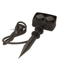 Trädgårdsuttag 2x2P+Z, 3680W, IP44, kabel 1,5m H07RN-F 3x1,5mm. | HandlaSmidigt.se