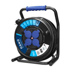 Förlängningssladd professionell IP44, 4 uttag 2P+Z, oljebeständig gummikabel, H07RN-F 3x2,5mm², längd - 30m, unikatiskt st.