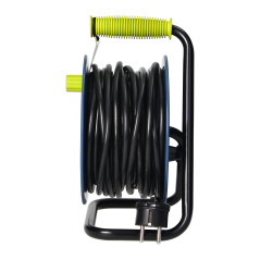 Förlängningssladd MINI, 4 uttag 2P+Z, metallställ, polwinit H05VV-F 3x1mm?, längd 15m, limegrön