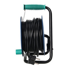 Förlängningssladd MINI, 4 uttag 2P+Z, metallstativ, polyvinylklorid H05VV-F 3x1mm², längd 15m, turkos.