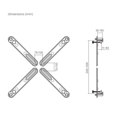 Adapter för VESA-standard skärmar utan hål, svart, 17'-32', max 10 kg, MC-990. | HandlaSmidigt.se