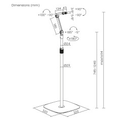 Stativ för mikrofon i metall från Maclean, justerbar höjd 626-1694 mm, max 1 kg, MC-337. | HandlaSmidigt.se