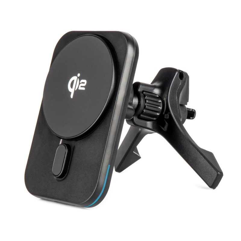 Bilhållare för bil med snabb trådlös induktionsladdare qi2 15w för galler och instrumentbräda amio-04180