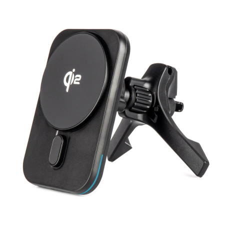 Bilhållare för bil med snabb trådlös induktionsladdare qi2 15w för galler och instrumentbräda amio-04180
