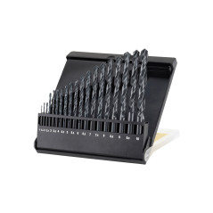 Borrsatser för metall HSS-R DIN338, 19 delar, från 1 mm till 10 mm med 0,5 mm steg.