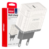 Ładowarka sieciowa quick charge gan pd 30w usb-c amio-04285