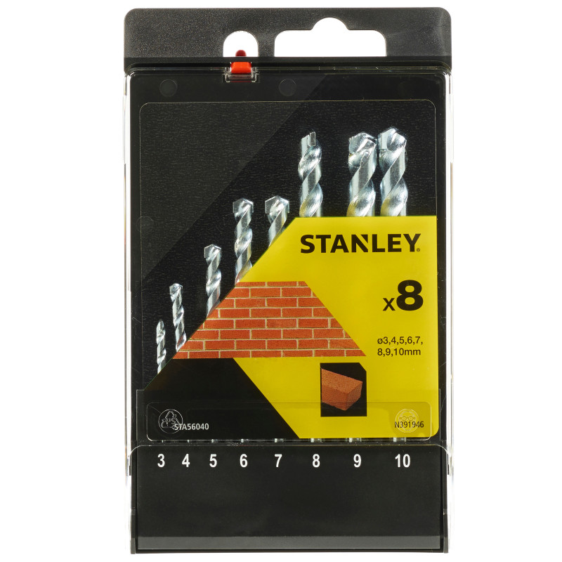 Borrsatser för mur - set med 8 st, Ø 3,4,5,6,7,8,9,10 mm
