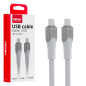 Kabel för laddning usb-c usb-c 60w 100cm fulllink dataöverföring amio-04291