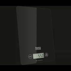 Svart glas köksvåg