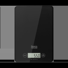 Svart glas köksvåg