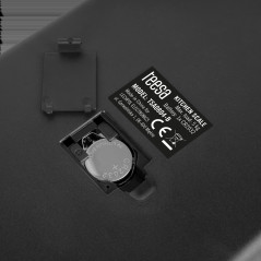 Svart glas köksvåg