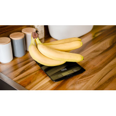 Svart glas köksvåg