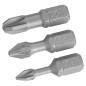 Skruvmejselbits - Pozidriv Torsion set PZ1,2,3/25 (3 st).