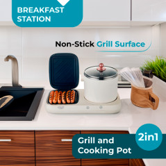 AD 6421 Frukoststation 2 i 1 - grill och kokkärl | HandlaSmidigt.se