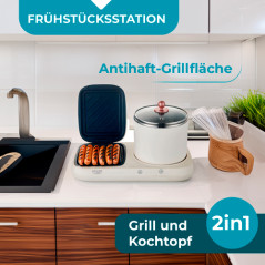 AD 6421 Frukoststation 2 i 1 - grill och kokkärl | HandlaSmidigt.se