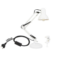 44-167 - Skrivbordslampa LED LB-22 ritbordslampa 2-i-1 E27 vit